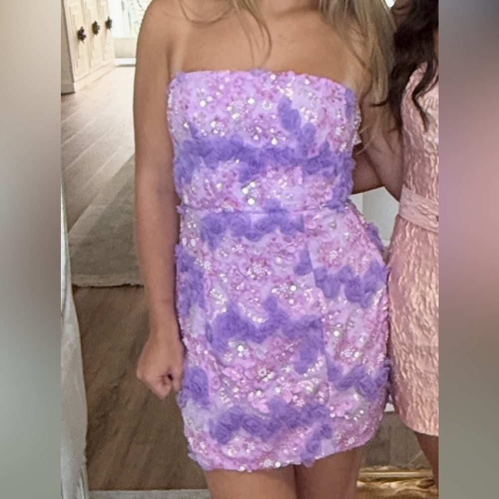 Elliatt Strapless Lavender and Pink Wedding Dress
